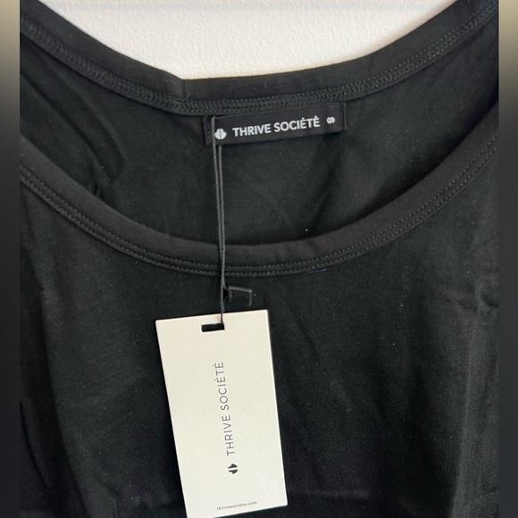THRIVE SOCIETE Womens Layering Reverse Crop Tank (Black, Small) - Picture 2 of 5
